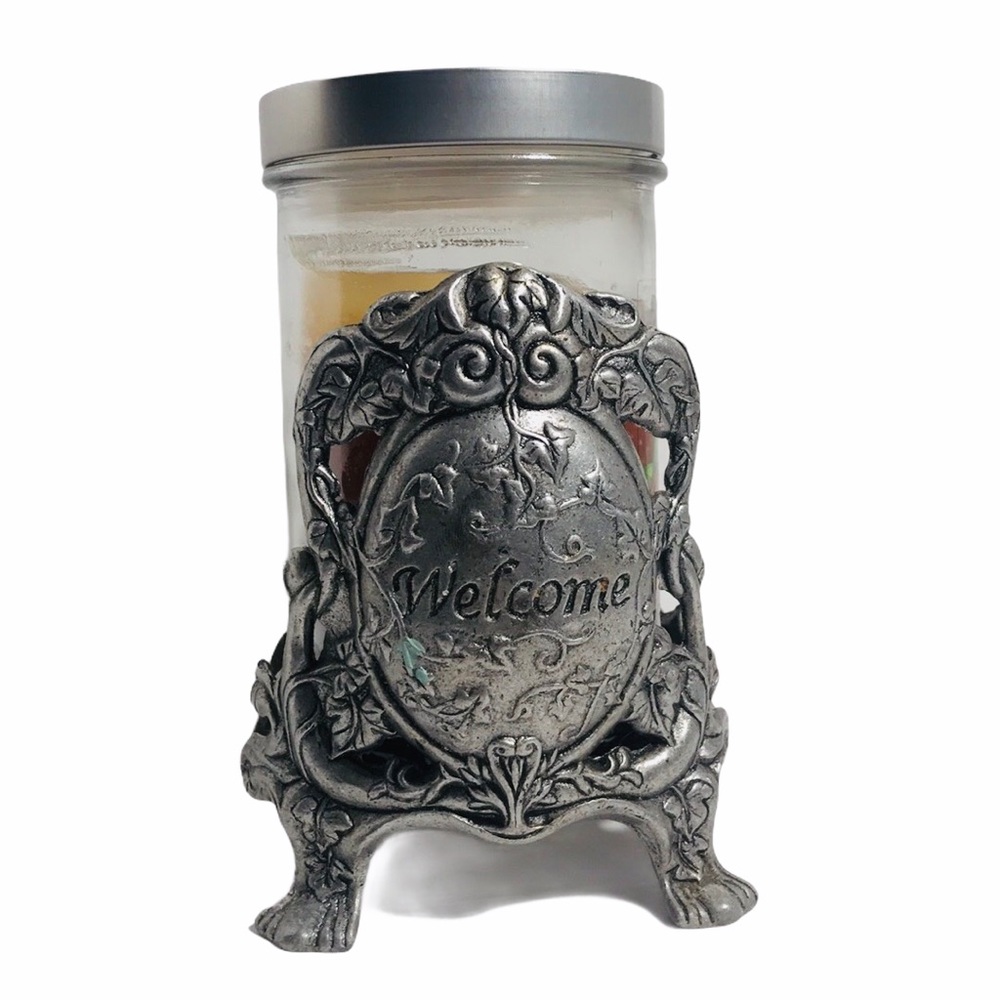 Vintage Carson Pewter Vineyard Grape Candle Holder